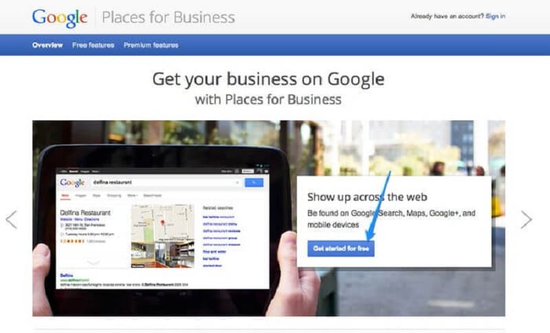 Truy cập vào trang đăng kí doanh nghiệp của Google Maps Truy cập ngay đến trang đăng kí doanh nghiệp tại Google Maps