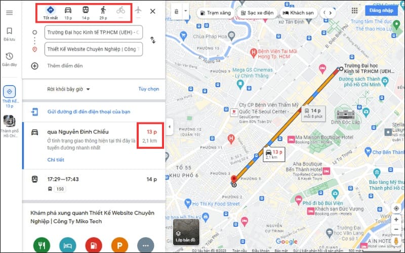 Dùng Google Map để đi đến địa điểm cụ thể Sử dụng Google Map để đi đến địa điểm cụ thể