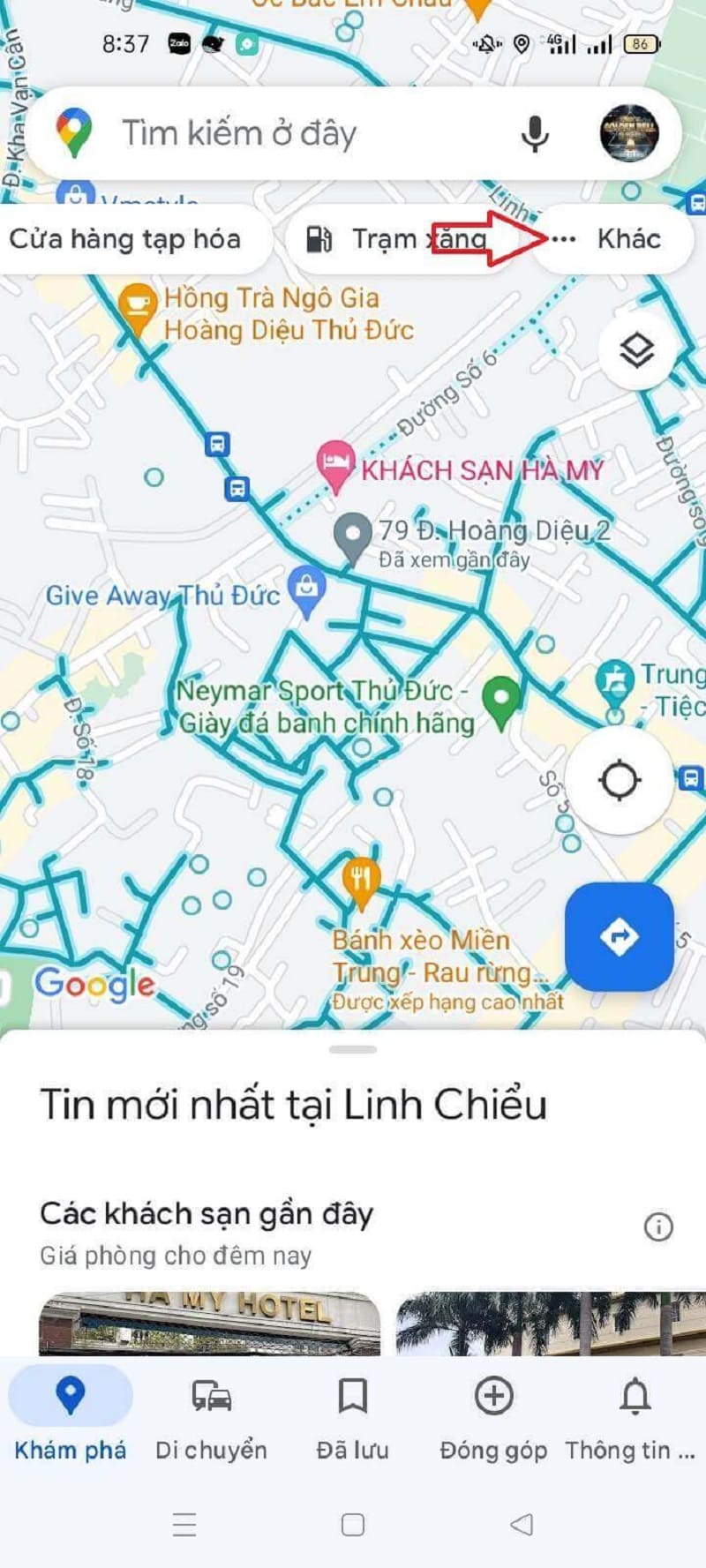 Tìm những địa điểm trạm xăng ở gần mình nhất Tìm những địa điểm trạm xăng ở gần nhất